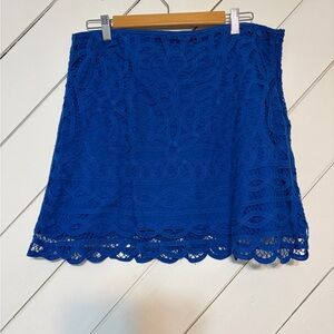 Lilly Pulitzer Vibrant Blue Lace Mini Skirt
